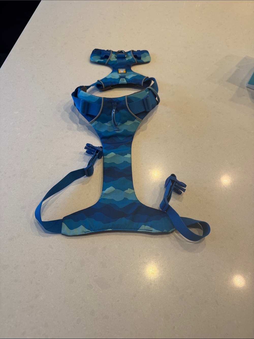 RuffWear front range coastal mountain camo Wave-Pattern Padded Dog Harness
